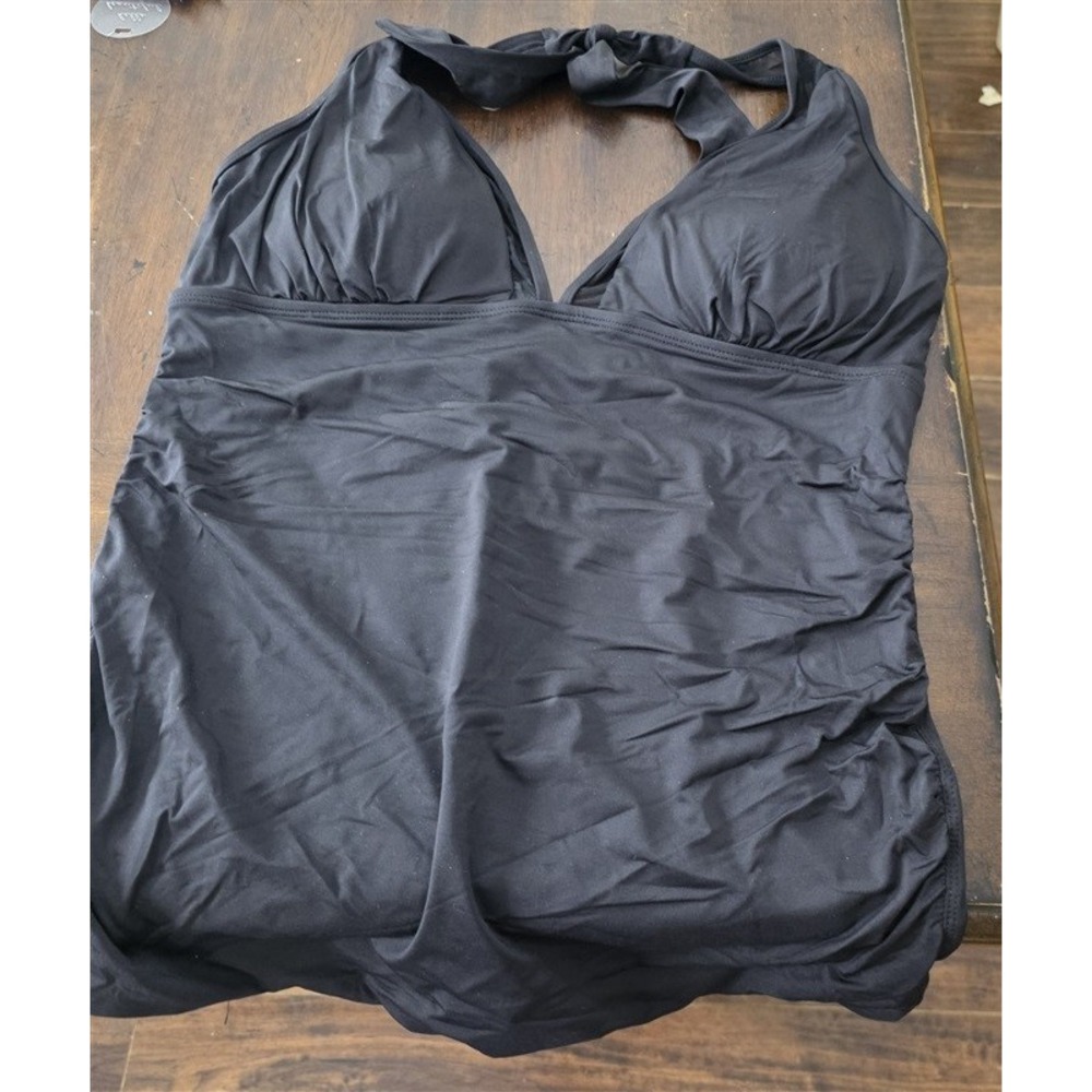 NWOT Ralph Lauren 8 Black Tankini Beach Halter Top 131654 - Picture 3 of 3